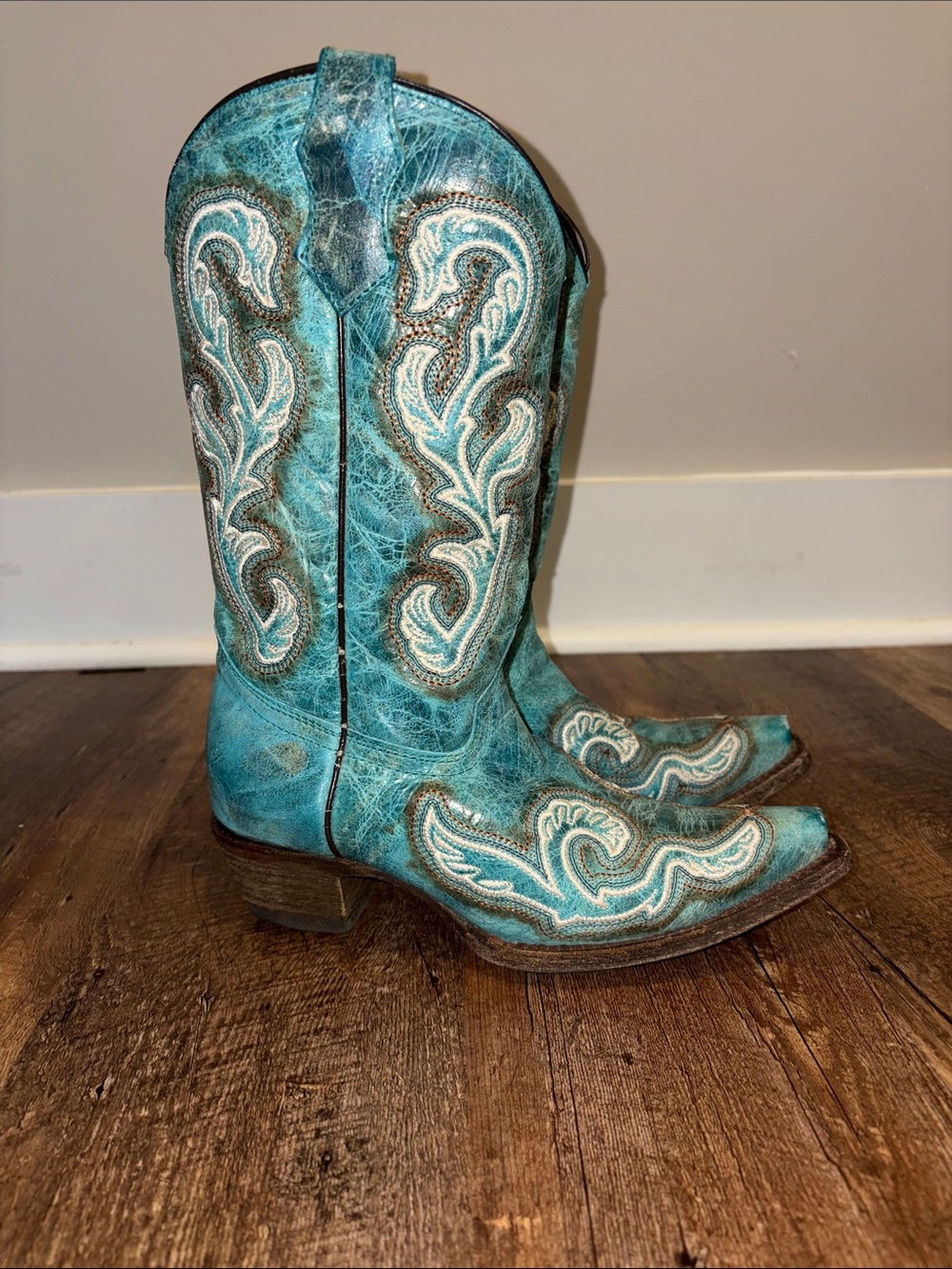 Girls turquoise Corral boots